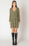 Dex green animal print dress