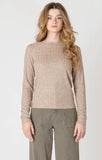 Room 34 Boatneck Textured Heathered Taupe Top