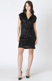 Dex black sequins dress v neck